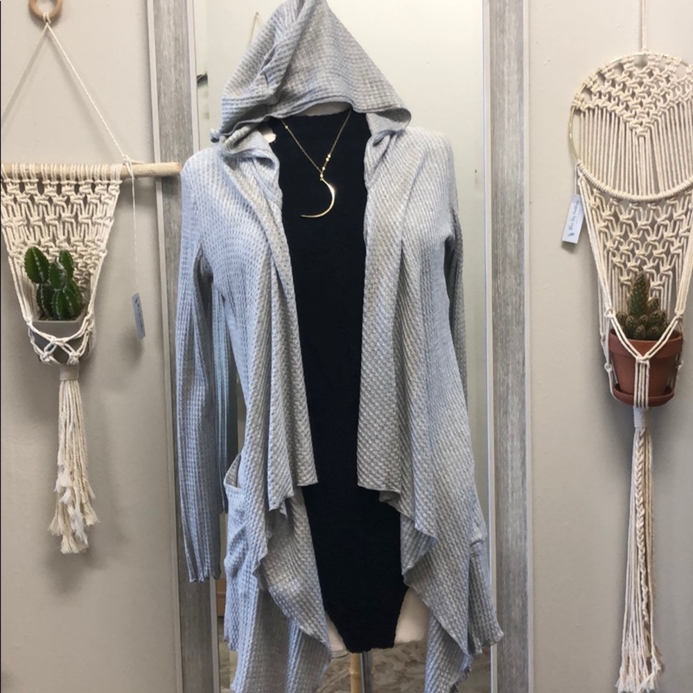 Soft hooded cardigan